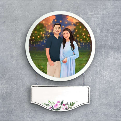 Handpainted Personalized Character Wedding Couple9- Full frame - rangreli