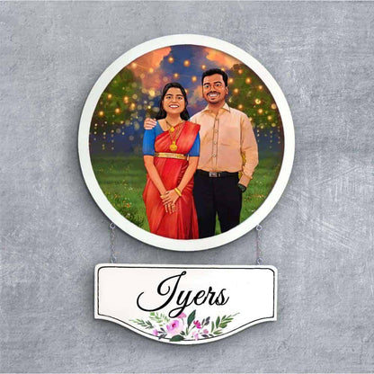 Handpainted Personalized Character Wedding Couple9- Full frame - rangreli