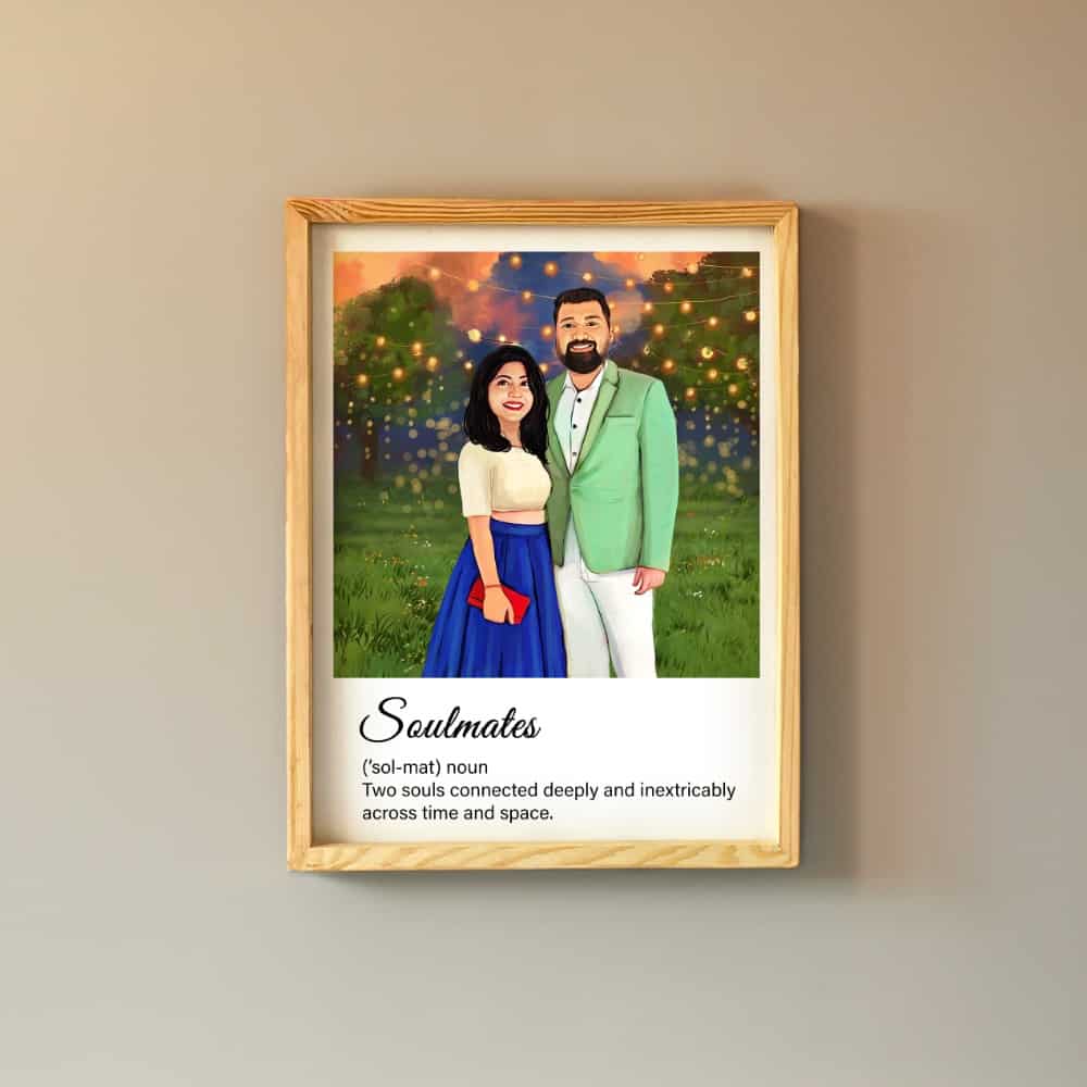 Rectangle Photo based Family Illustration Portrait - Dynamic Duo Moments - rangreli