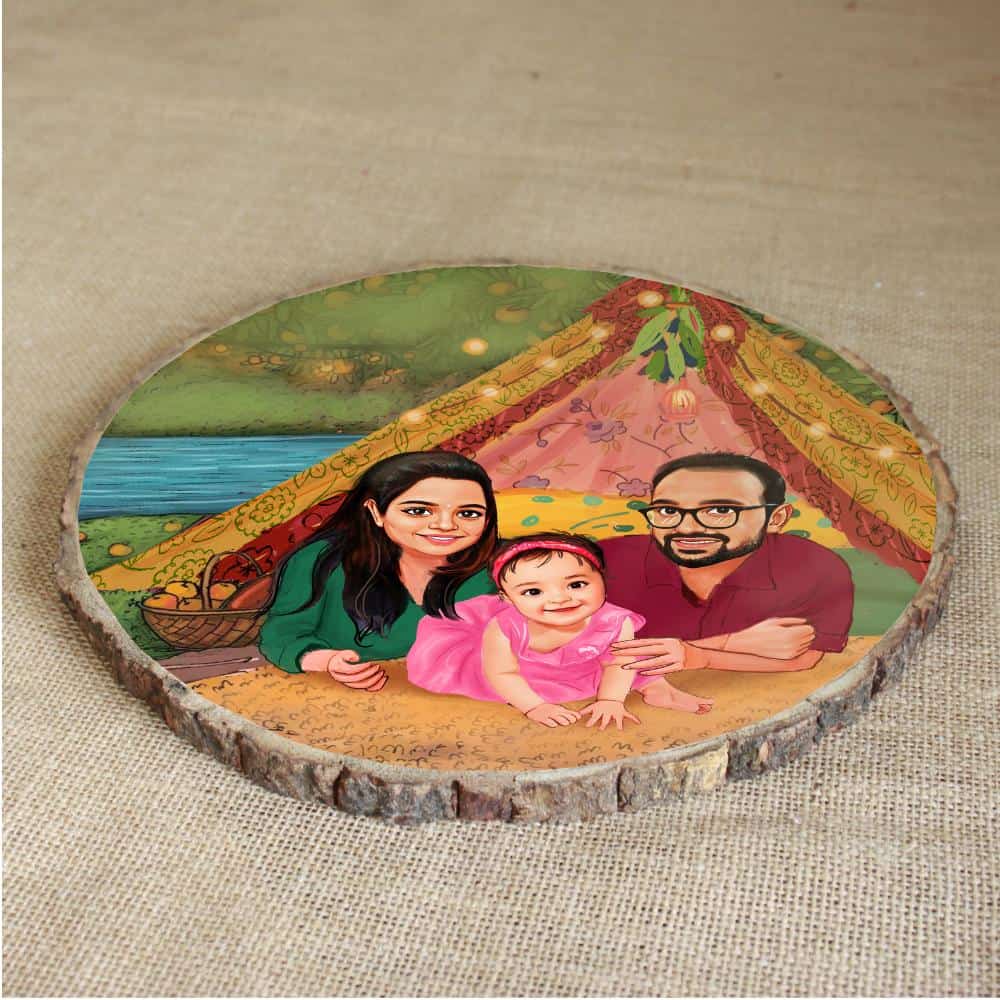 Handpainted Personalized Illustration Bark Nameplate - Fun Time 5 - rangreli