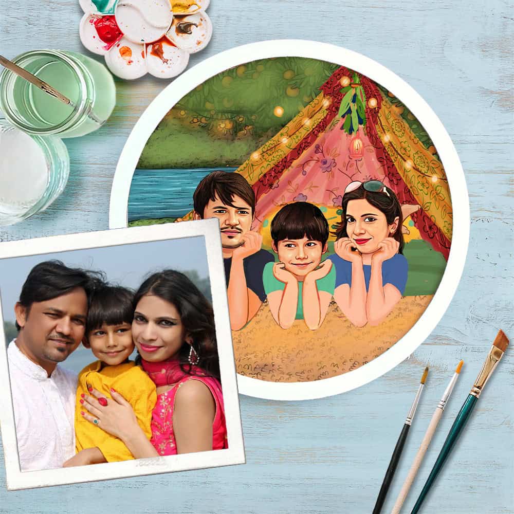 Handpainted Personalized Character Fun Time5- Full frame - rangreli