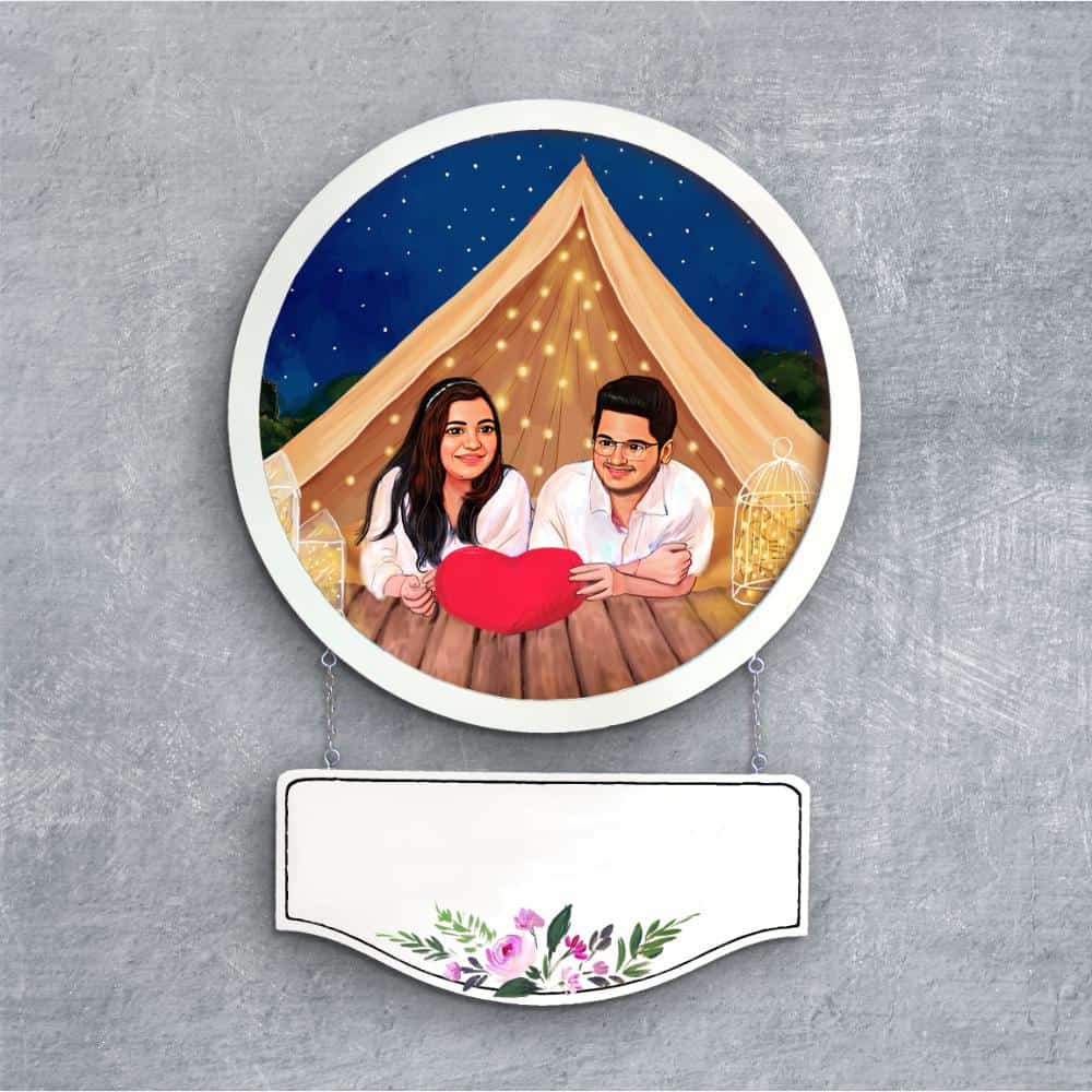 Handpainted Personalized Character Holiday Couple4- Full frame - rangreli