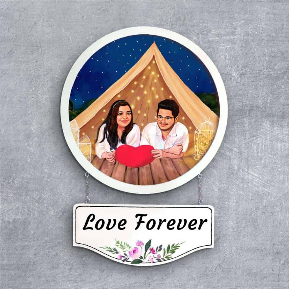 Handpainted Personalized Character Holiday Couple4- Full frame - rangreli