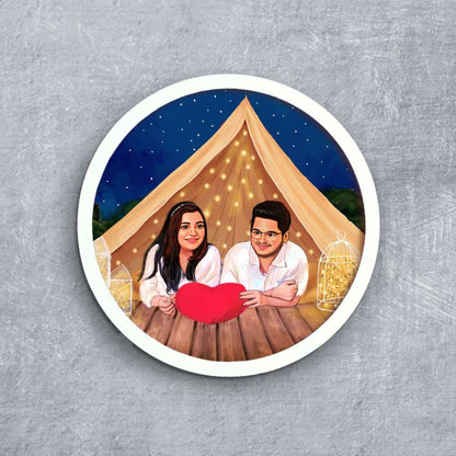 Handpainted Personalized Character Holiday Couple4- Full frame - rangreli