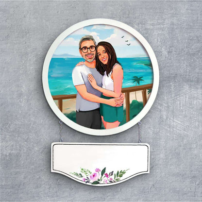 Handpainted Personalized Character Holiday Couple5- Full frame - rangreli