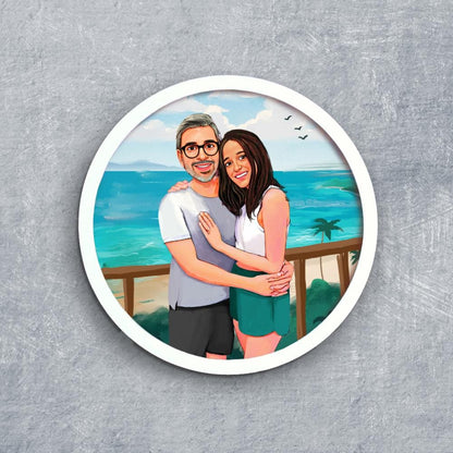 Handpainted Personalized Character Holiday Couple5- Full frame - rangreli