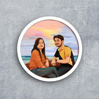 Handpainted Personalized Character Holiday Couple6- Full frame - rangreli