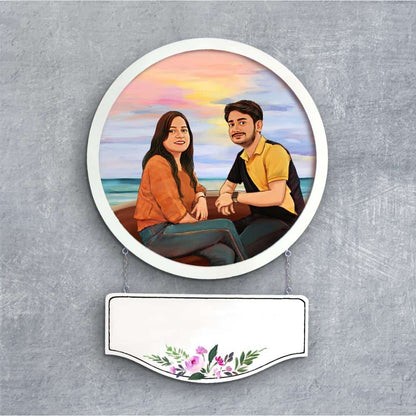 Handpainted Personalized Character Holiday Couple6- Full frame - rangreli