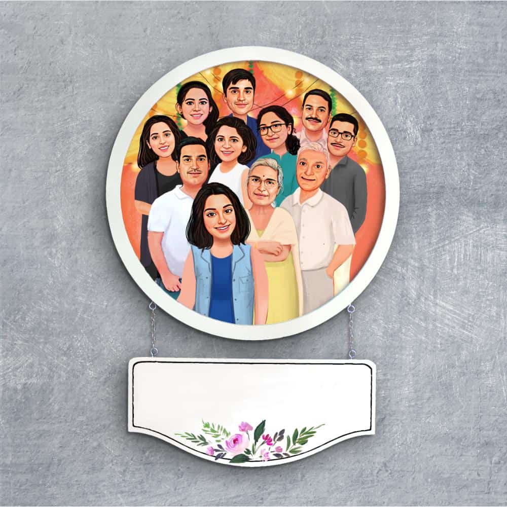 Handpainted Personalized Character Family Time- Full frame - rangreli