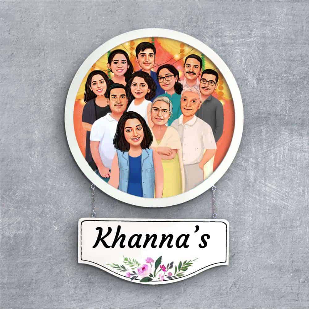 Handpainted Personalized Character Family Time- Full frame - rangreli