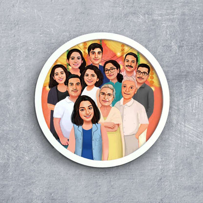 Handpainted Personalized Character Family Time- Full frame - rangreli