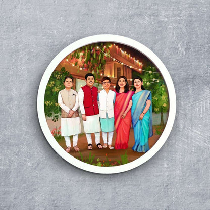 Handpainted Personalized Character Family Time2- Full frame - rangreli