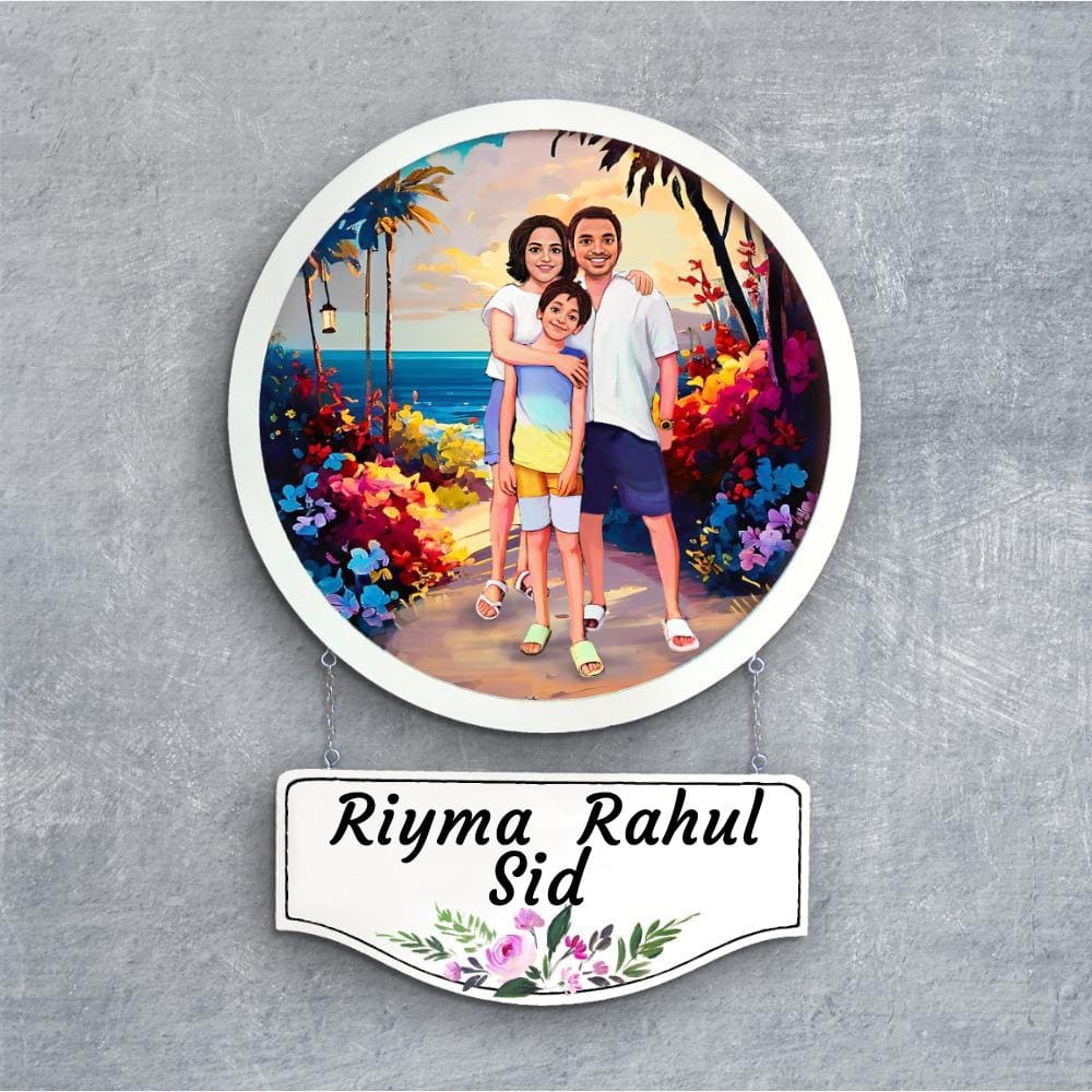 Handpainted Personalized Character Holiday Couple7- Full frame - rangreli