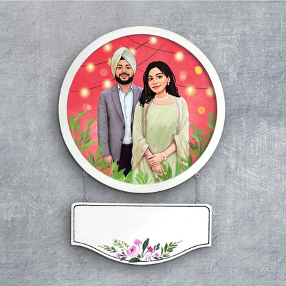 Handpainted Personalized Character Wedding Couple10- Full frame - rangreli