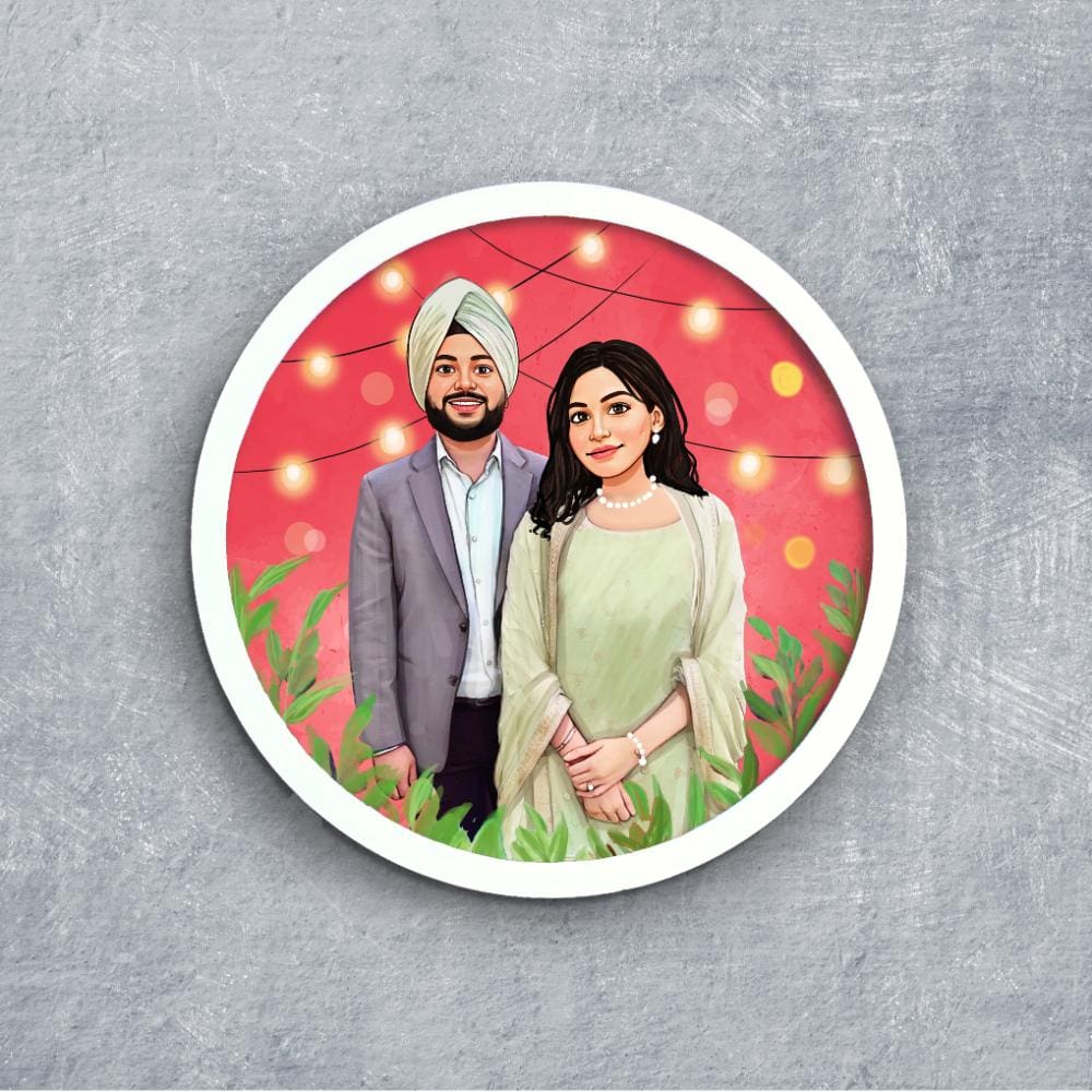 Handpainted Personalized Character Wedding Couple10- Full frame - rangreli