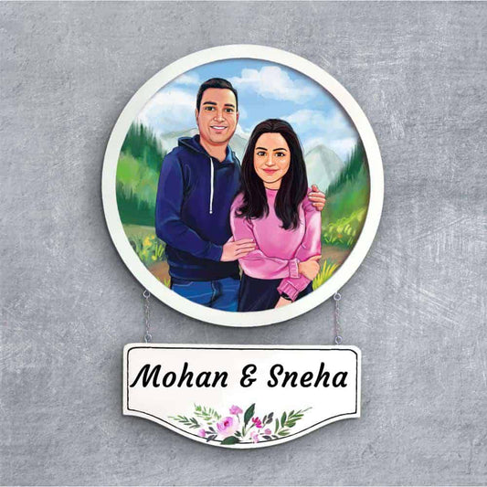 Handpainted Personalized Character Holiday Couple8- Full frame - rangreli