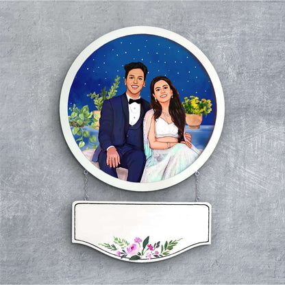 Handpainted Personalized Character Wedding Couple11- Full frame - rangreli