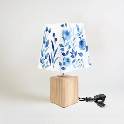 Empire Table Lamp - Blue Floral Lamp Shade - rangreli