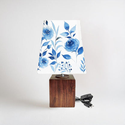 Empire Table Lamp - Blue Floral Lamp Shade - rangreli