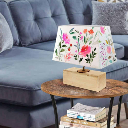 Rectangle Table Lamp - Floral Bliss Lamp Shade - rangreli