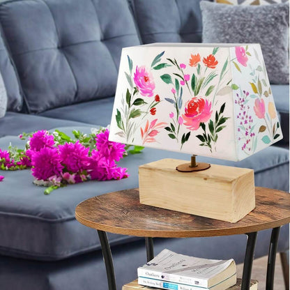 Rectangle Table Lamp - Floral Bliss Lamp Shade 3007 - rangreli