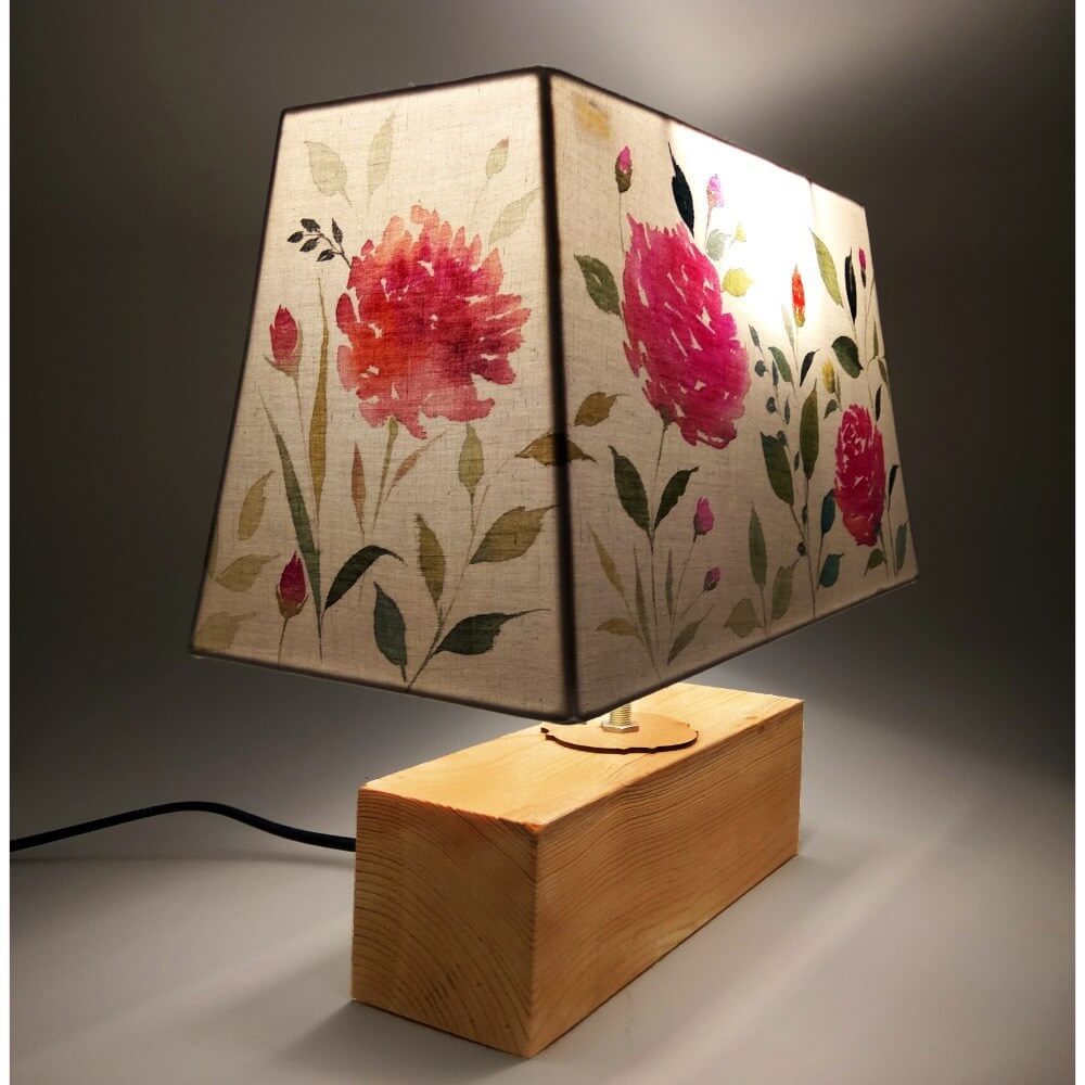 Rectangle Table Lamp - Floral Bliss Lamp Shade - rangreli