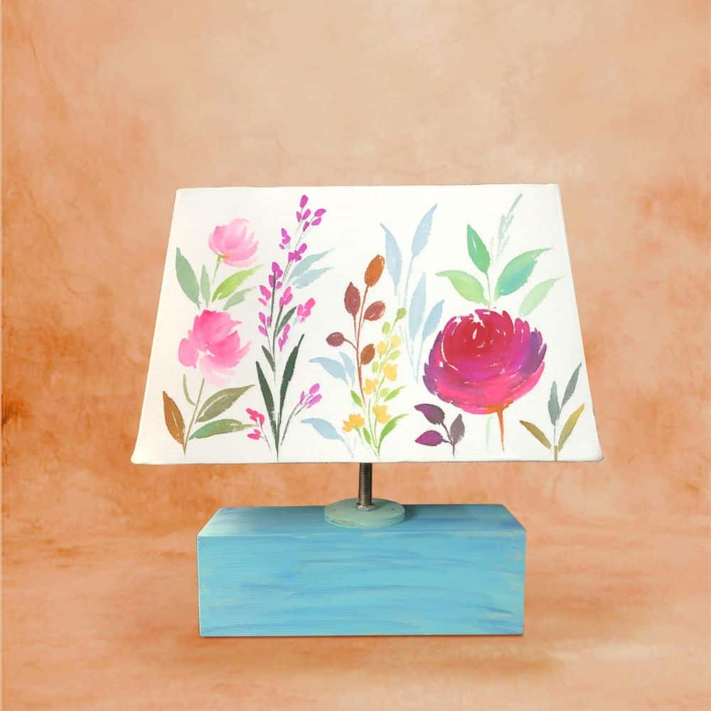 Rectangle Table Lamp - Floral Bliss Lamp Shade - rangreli