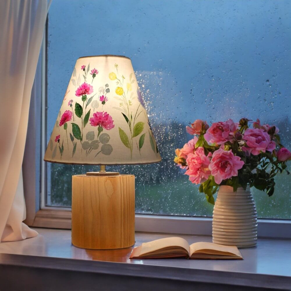 Cone Table Lamp - Flower Garden Lamp Shade 3008 - rangreli