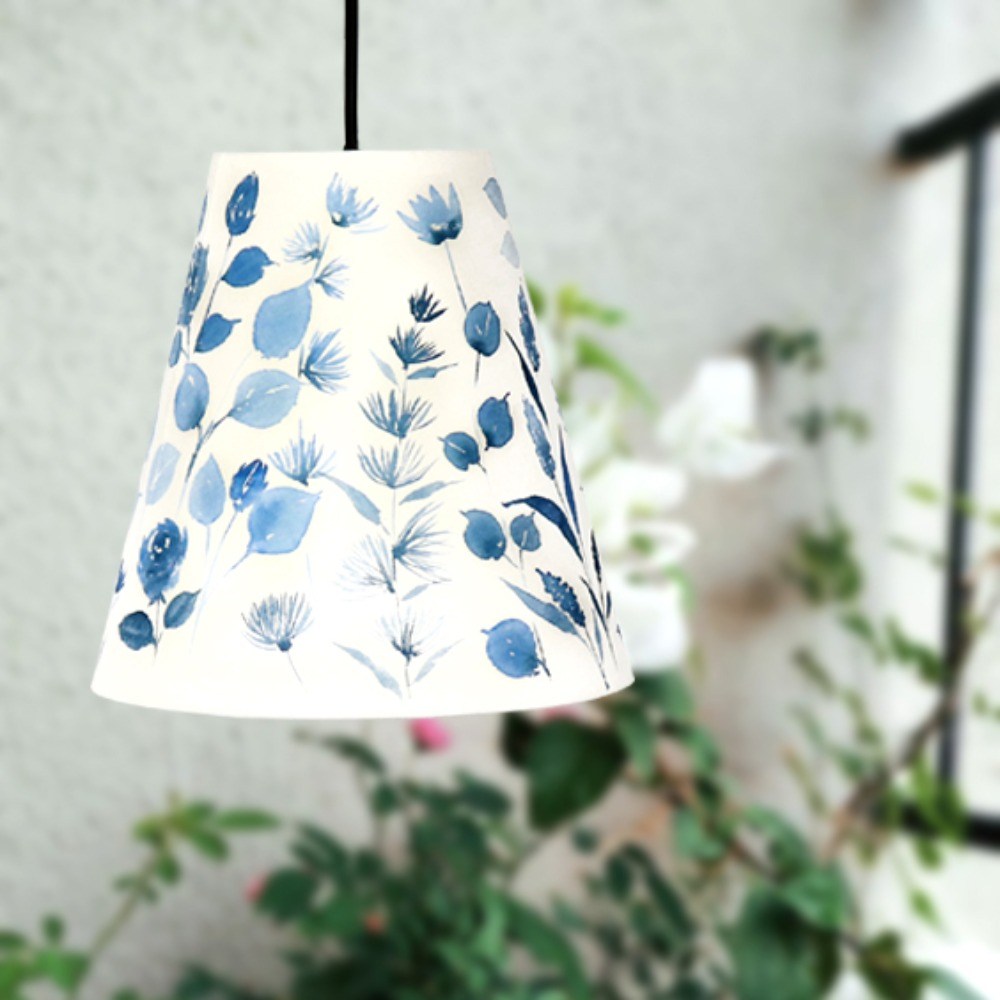 Pendant Lamp - Blue Floral Lamp Shade 3011 - rangreli