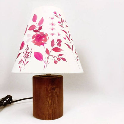 Cone Table Lamp - Pink Floral Lamp Shade 3020 - rangreli