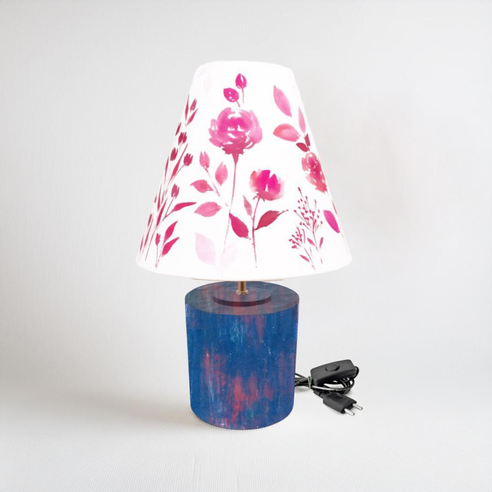 Cone Table Lamp - Pink Floral Lamp Shade 3020 - rangreli