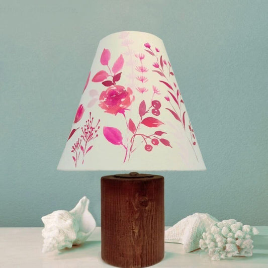 Cone Table Lamp - Pink Floral Lamp Shade 3020 - rangreli