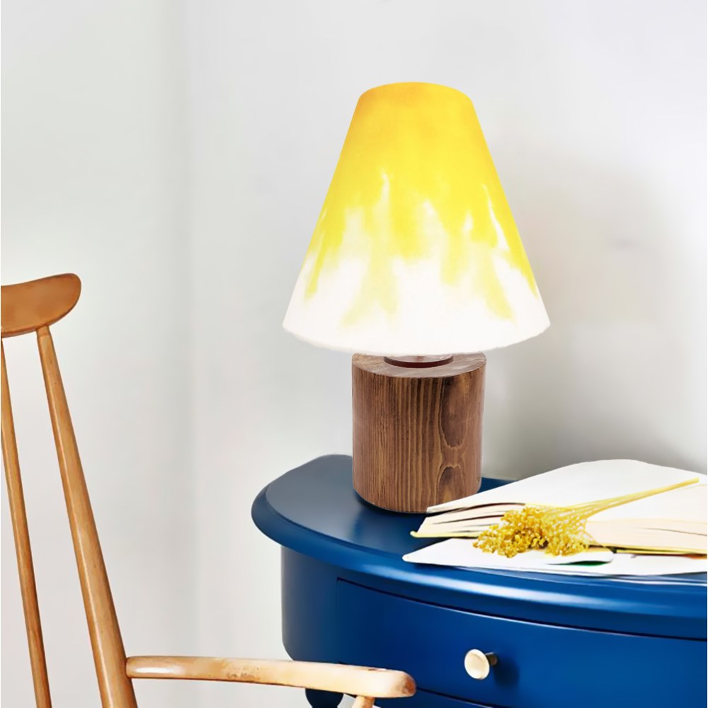 Cone Table Lamp - Yellow Ombre Lamp Shade 3021 - rangreli