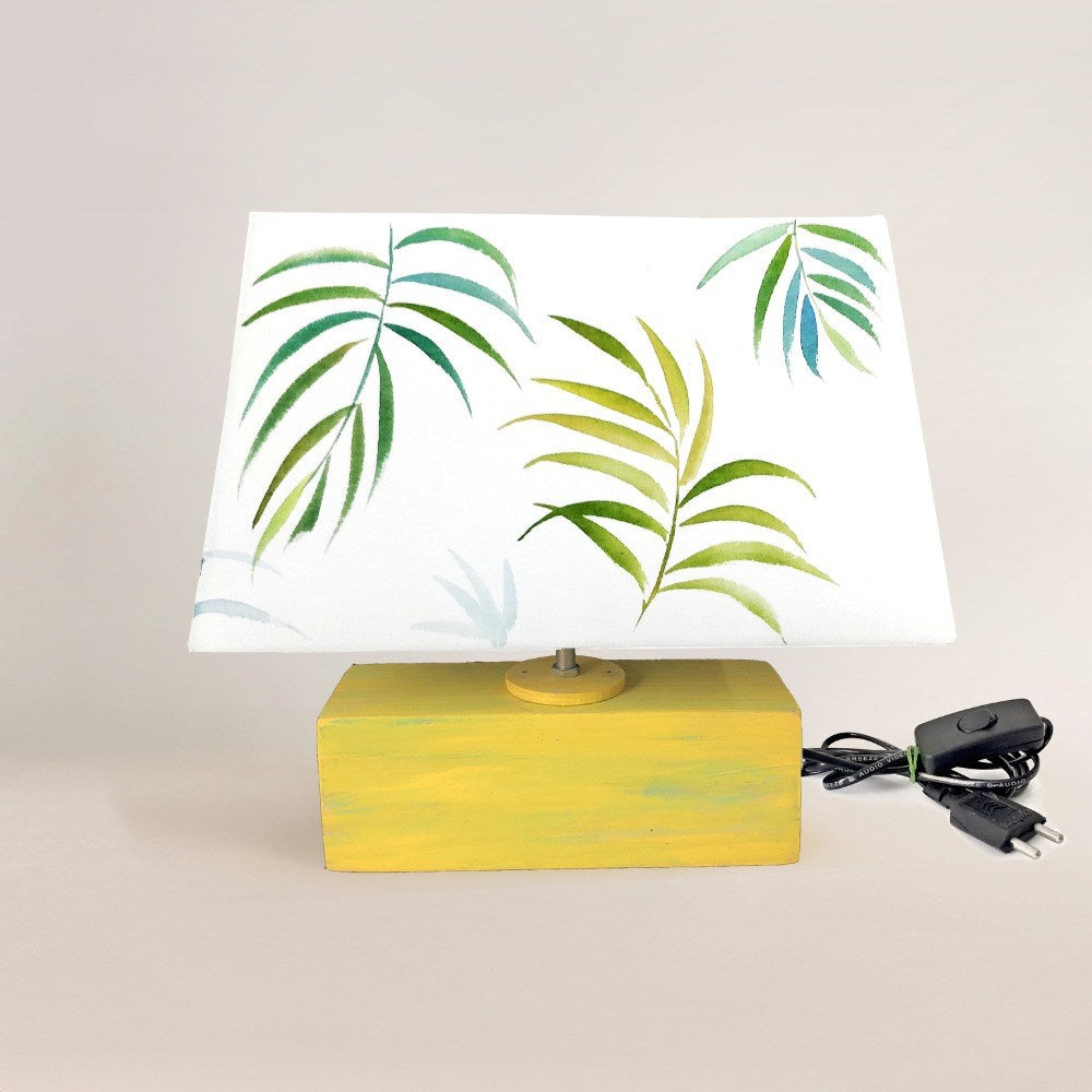 Rectangle Table Lamp - Green Palm Lamp Shade 3029 - rangreli