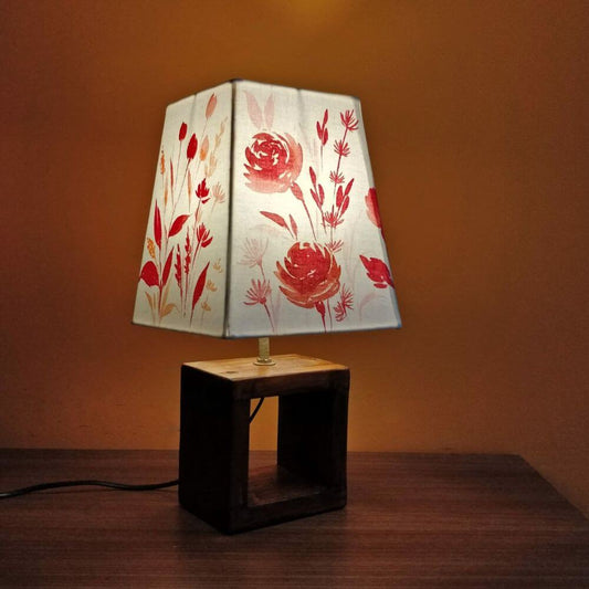 Empire Table Lamp - Red Monochrome Lamp Shade - rangreli