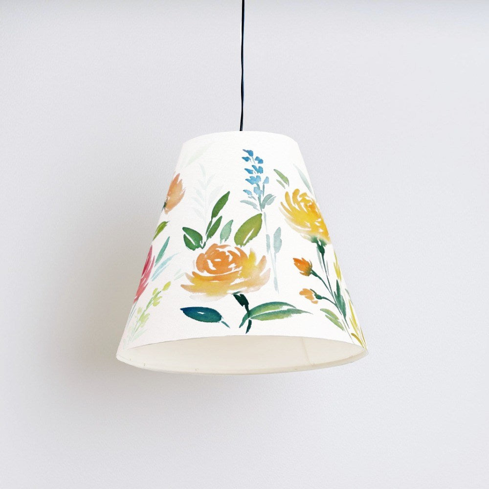 Cone Pendant Lamp - Flowers Red and Yellow 3084 - rangreli