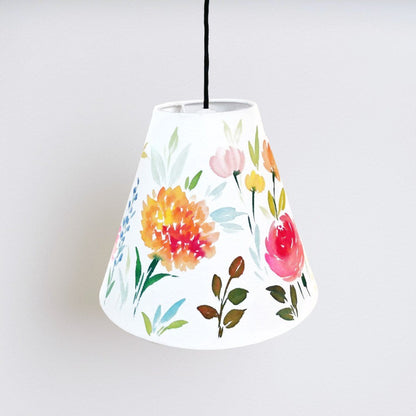 Cone Pendant Lamp - Flowers Red and Yellow 3084 - rangreli