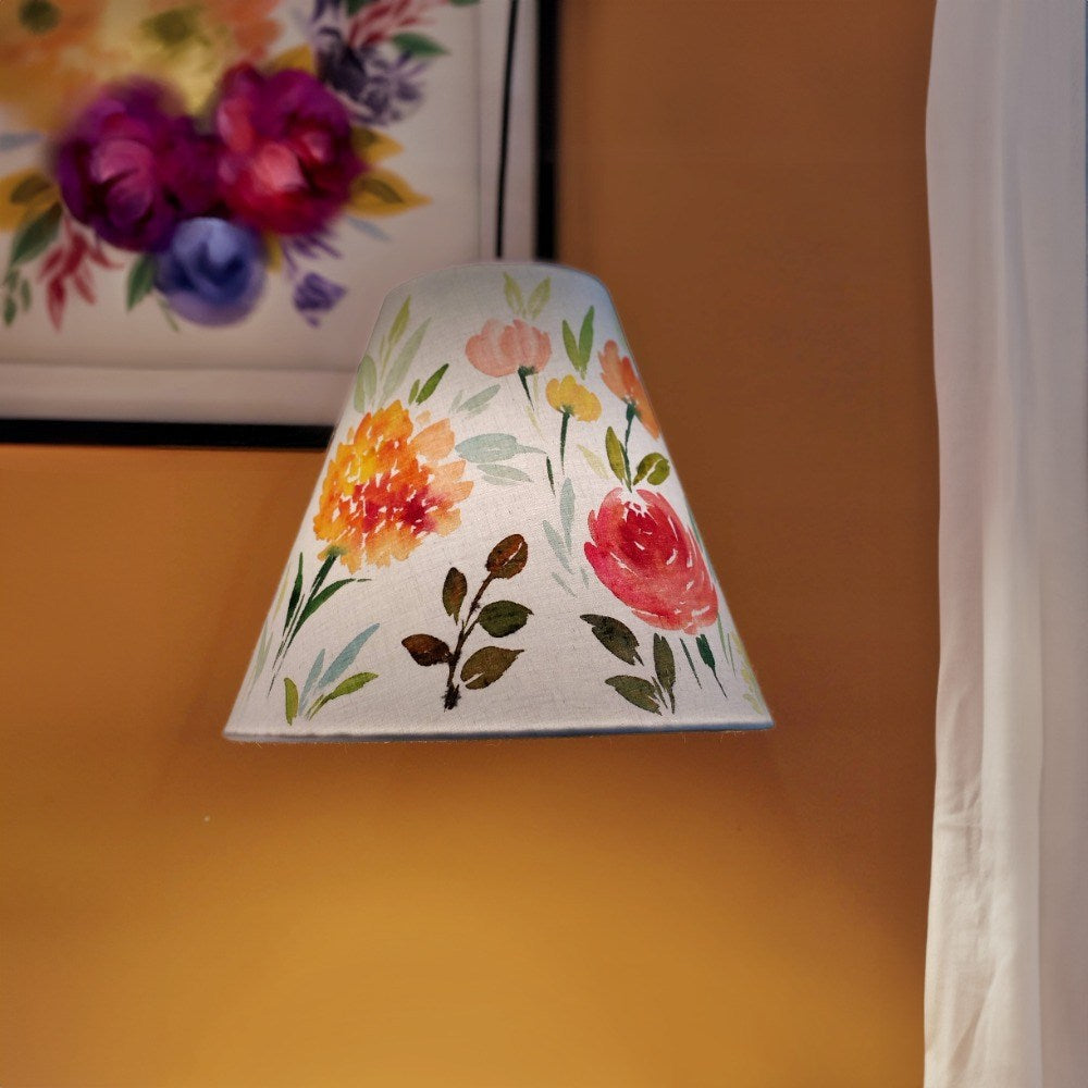 Cone Pendant Lamp - Flowers Red and Yellow