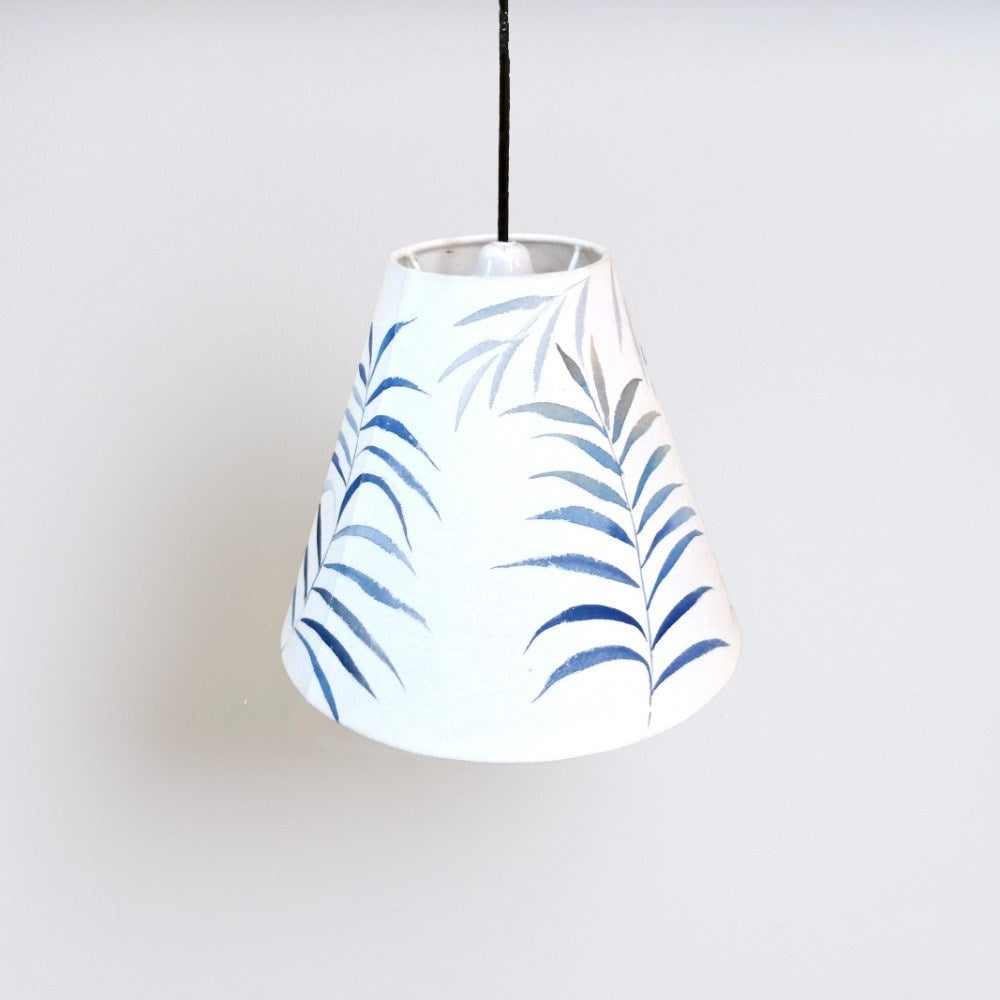 Cone Pendant Lamp - Blue Palm Leaves 3085 - rangreli