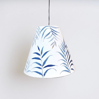 Cone Pendant Lamp - Blue Palm Leaves 3085 - rangreli