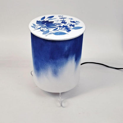 Cylinder Table Lamp - Blue Ombre Lamp shade with Lid - rangreli