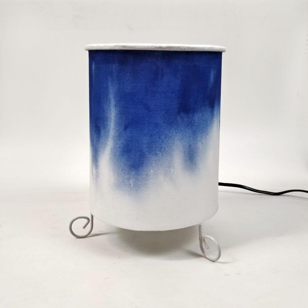 Cylinder Table Lamp - Blue Ombre Lamp shade with Lid - rangreli