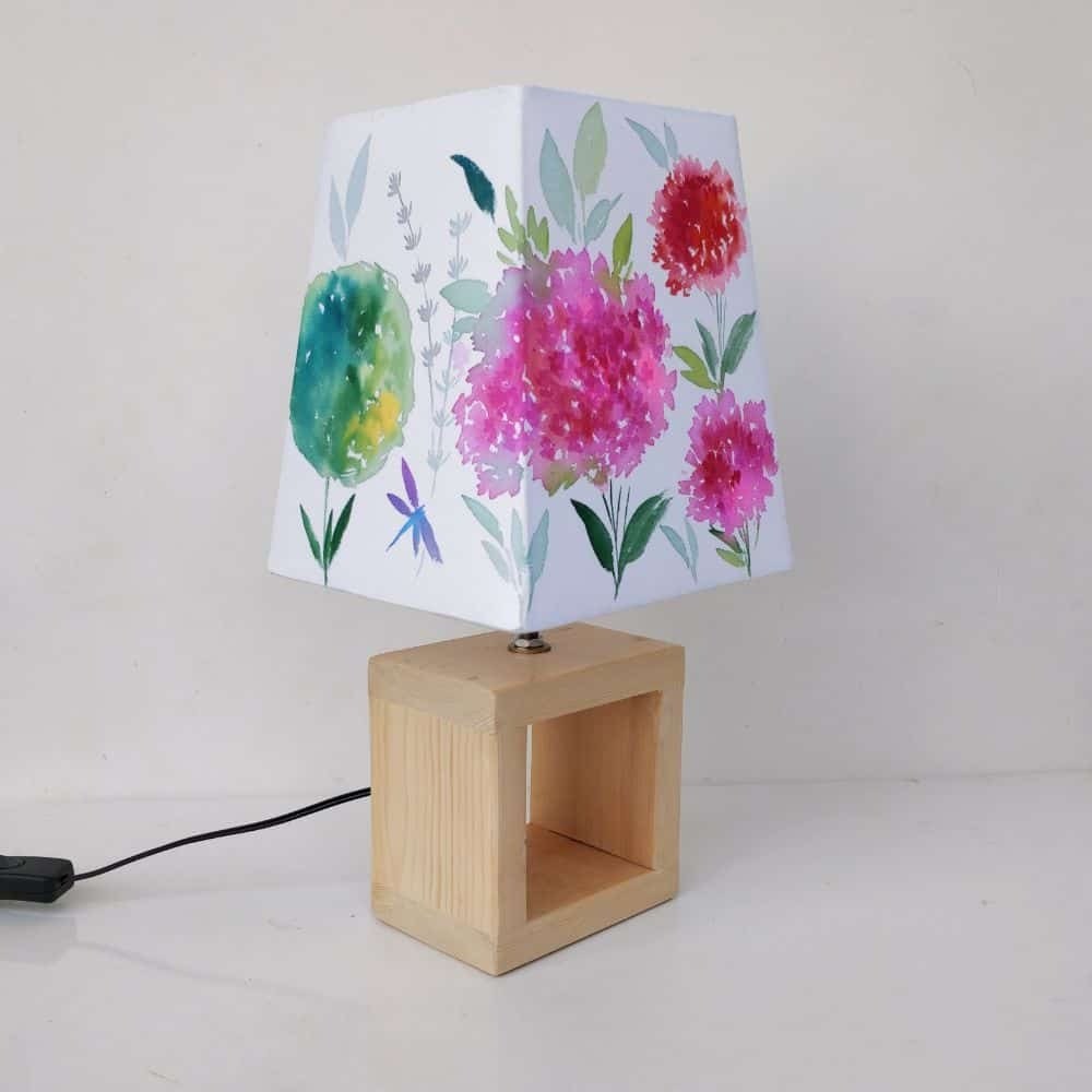 Empire Table Lamp - Hydrangea Floral Lamp Shade 3099 - rangreli