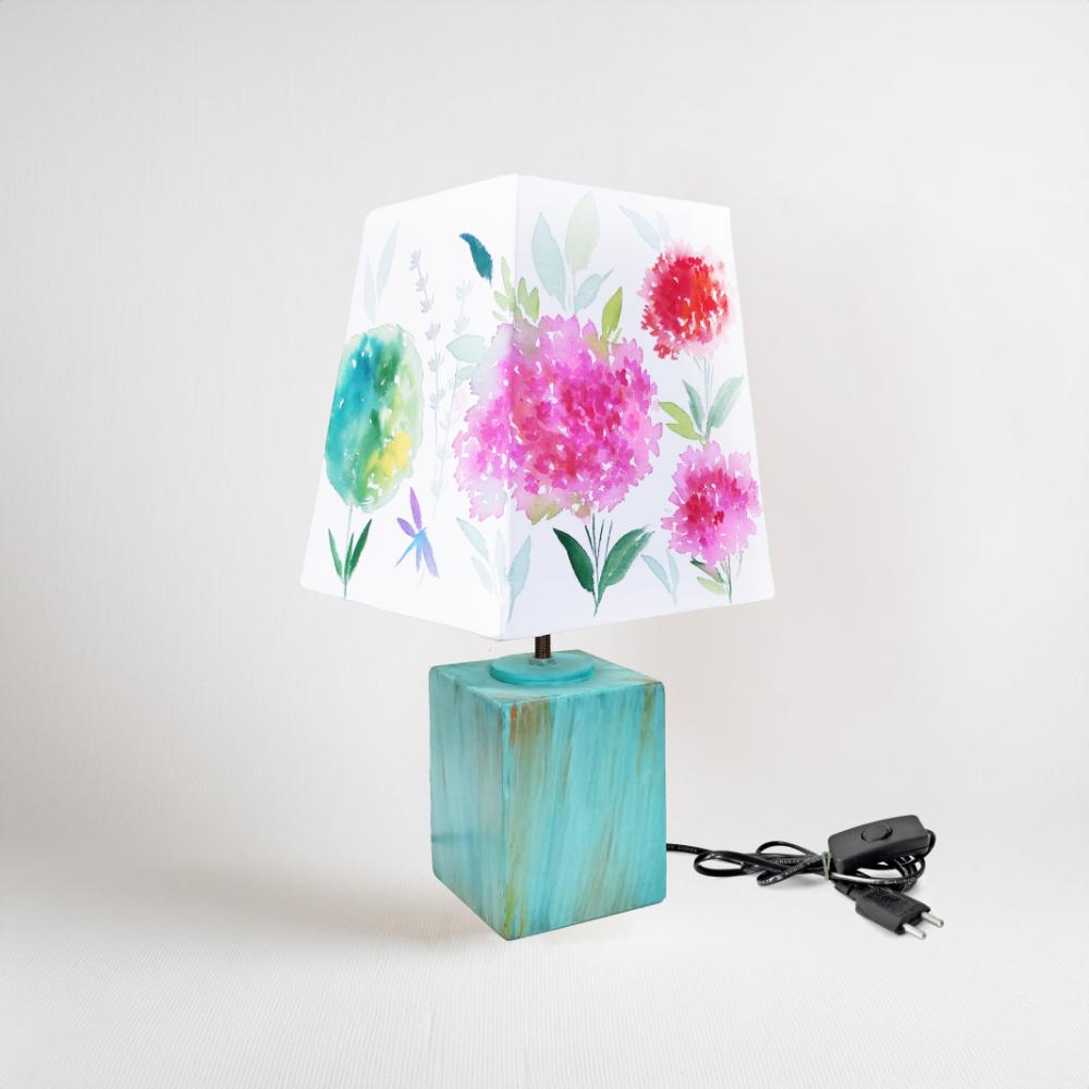 Empire Table Lamp - Hydrangea Floral Lamp Shade 3099 - rangreli