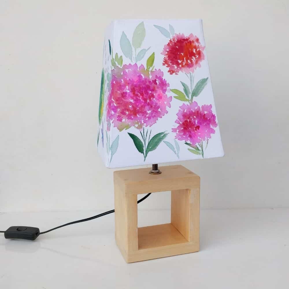 Empire Table Lamp - Hydrangea Floral Lamp Shade 3099 - rangreli