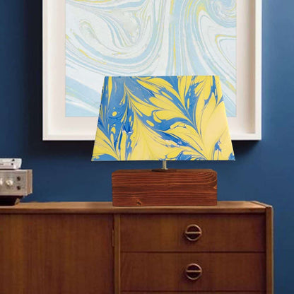 Modern Table Lamp - Marbling | Blue and Yellow - rangreli