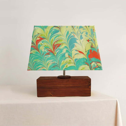 Modern Table Lamp - Marbling | Green and Yellow - rangreli