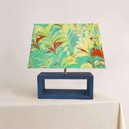 Modern Table Lamp - Marbling | Green and Yellow - rangreli