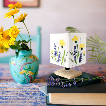 Square Table Lamp - Wild flower Lamp Shade 3111 - rangreli