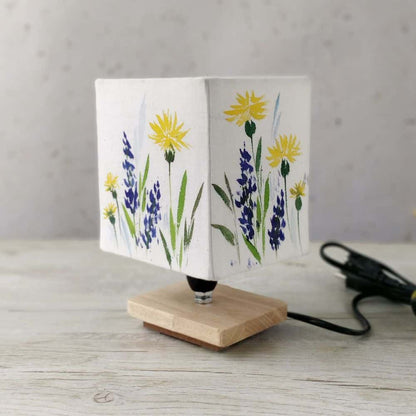 Square Table Lamp - Wild flower Lamp Shade - rangreli